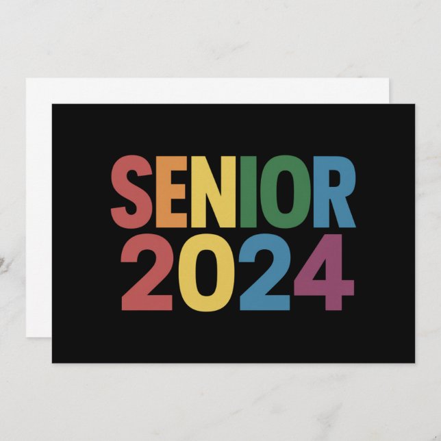 Rainbow LGBT Pride Senior 2024 Studenten Inbjudningar (Fram/baksida)