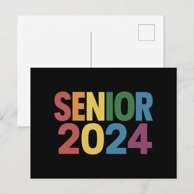 Rainbow LGBT Pride Senior 2024 Studenten Vykort (Fram/baksida)
