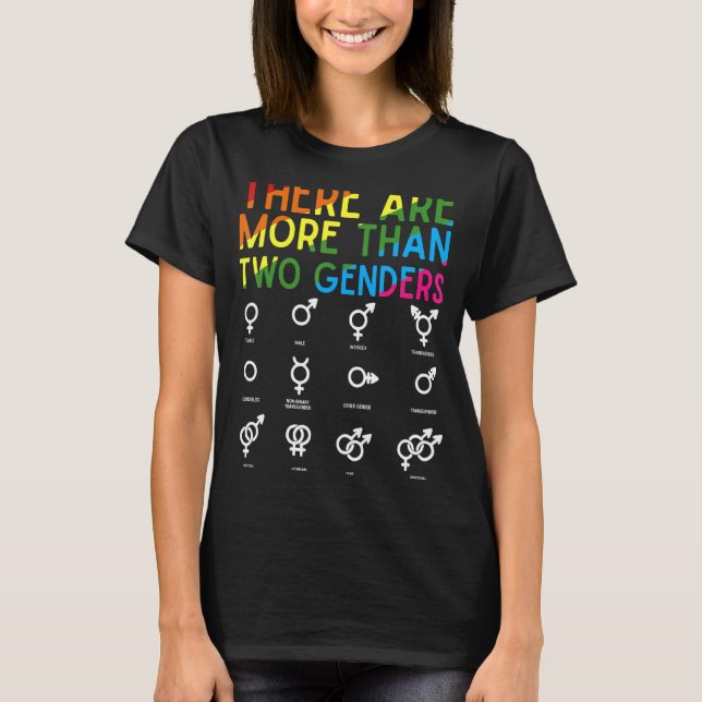 Rainbow Lgbt-Pridet Det finns mer än två Gender T Shirt (Framsida)