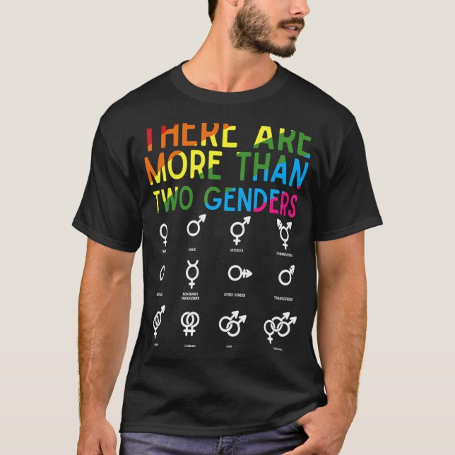 Rainbow Lgbt-Pridet Det finns mer än två Gender T Shirt (Framsida)