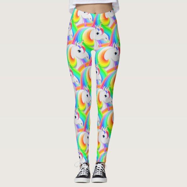 Rainbow LGBT Princess Unicorn Leggings (Framsida)