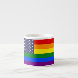 Rainbow LGBTQ American Pride Diversity Flagga Espressomugg
