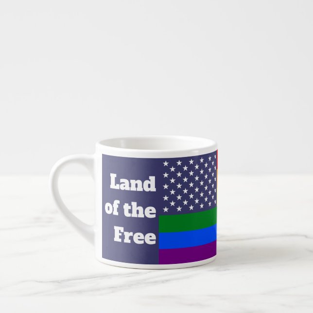 Rainbow LGBTQ American Pride Diversity Flagga Espressomugg (Vänster)