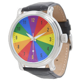 Rainbow LGBTQ American Pride Diversity Star Burst Armbandsur