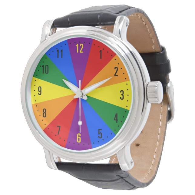 Rainbow LGBTQ American Pride Diversity Star Burst Armbandsur (Vinklad)