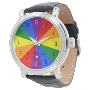 Rainbow LGBTQ American Pride Diversity Star Burst Armbandsur