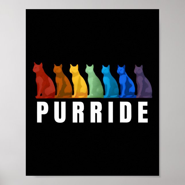 Rainbow Lgbtq Gay pride Month Purride Cats Poster (Framsidan)