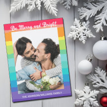Rainbow LGBTQ Photo Cute Magnetic julkort