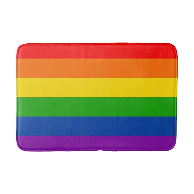 Rainbow LGBTQ+ Pride Flagga, Gay pride Färg Badrumsmatta (Framsidan)