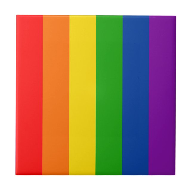 Rainbow LGBTQ+ Pride Flagga, Gay pride Färg Kakelplatta (Framsidan)