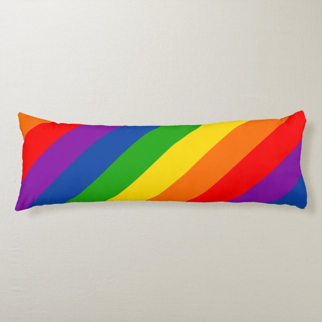 Rainbow LGBTQ+ Pride Flagga, Gay pride Färg Kroppskudde (Framsidan)