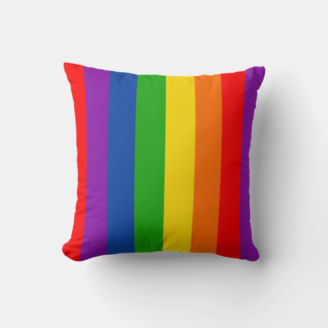 Rainbow LGBTQ+ Pride Flagga, Gay pride Färg Kudde (Framsida)