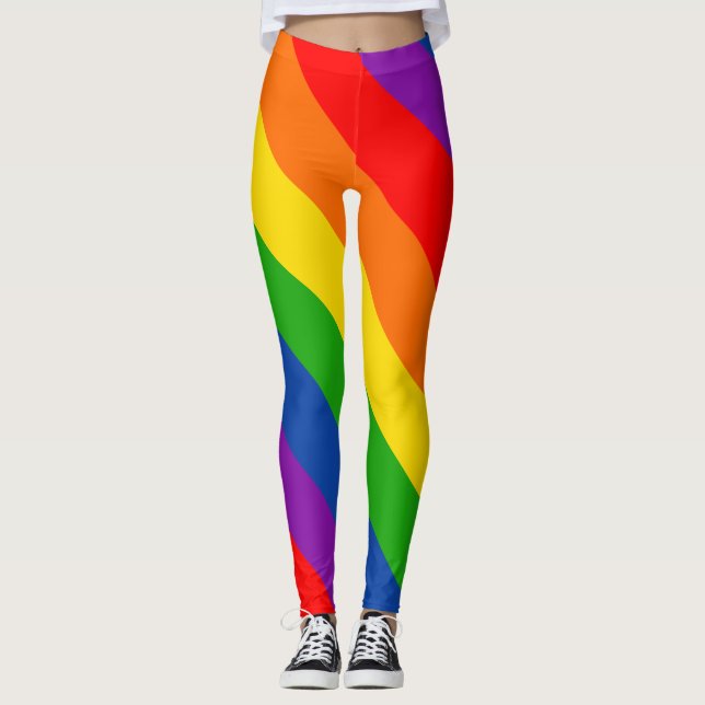 Rainbow LGBTQ+ Pride Flagga, Gay pride Färg Leggings (Framsida)