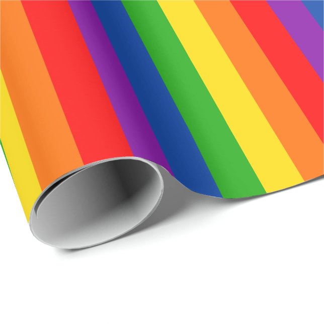 Rainbow LGBTQ+ Pride Flagga, Gay pride Färg Presentpapper (Rullad Hörn)