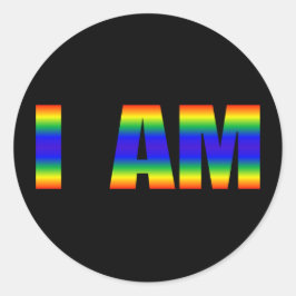 Rainbow LGBTQ Pride I ÄR Classic Round Sticker Runt Klistermärke