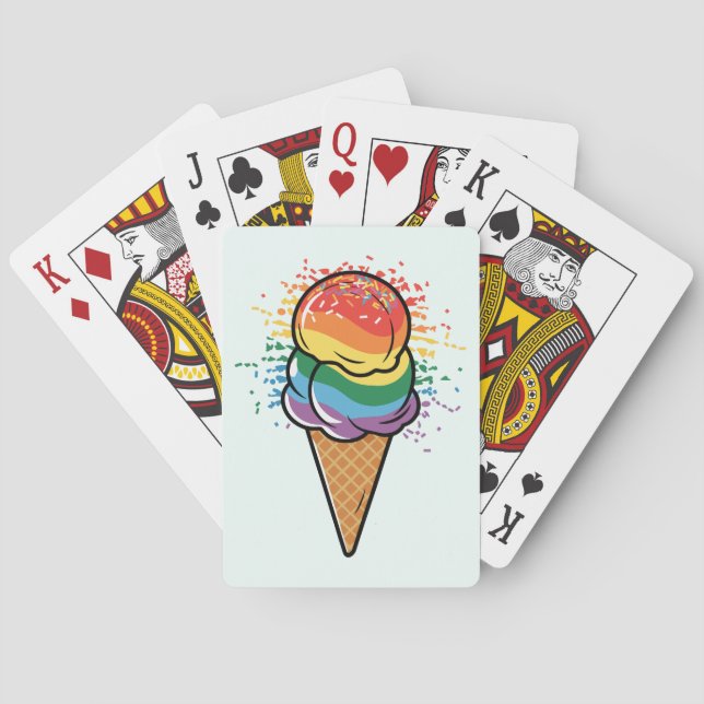 Rainbow LGBTQ+ Pride Ice Cream Casinokort (Baksidan)