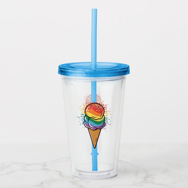 Rainbow LGBTQ+ Pride Ice Cream Take Away Mugg (Framsida)