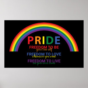 Rainbow LGBTQ-Pridet är Freedom Gay rights Poster