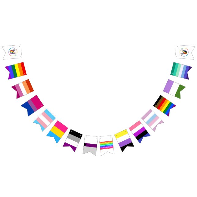 Rainbow LGBTQIA+ Bunting Flaggor (Alla)