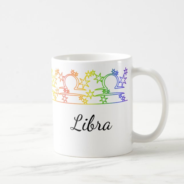 Rainbow Libra Stjärntecken Personlig mugg (Höger)