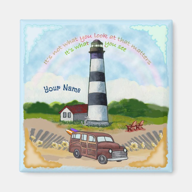 Rainbow Lighthouse Choice Magnet (Framsidan)