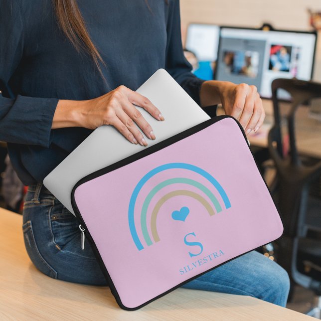 Rainbow Lilac Monogram Laptop sleeve (Skapare uppladdad)
