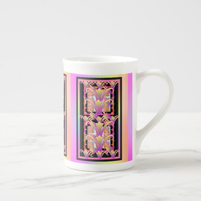 Rainbow Lilies Benporslin Mugg (Höger)