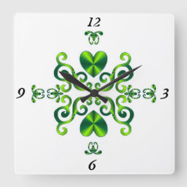 Rainbow Lily och Heart Fyrkantig Klocka