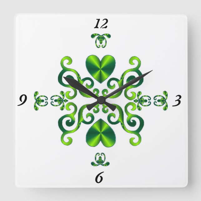 Rainbow Lily och Heart Fyrkantig Klocka (Framsida)