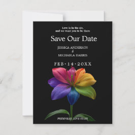 🌈 Rainbow Lily Save the Date — Photo Back Spara Datumet