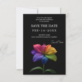🌈 Rainbow Lily Save the Date — QR Update Spara Datumet