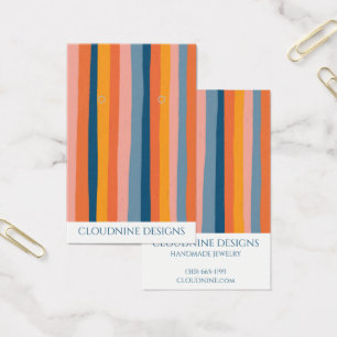 Rainbow Line Earring Necklace Jewelry Visning Card Visitkort