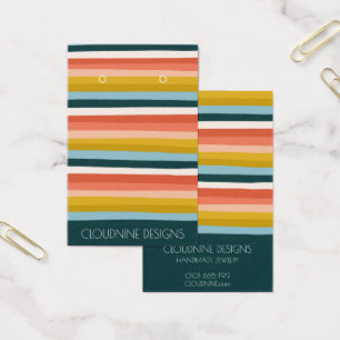 Rainbow Line Earring Necklace Jewelry Visning Card Visitkort