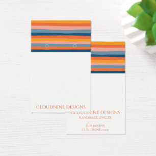 Rainbow Line Earring Necklace Jewelry Visning Card Visitkort