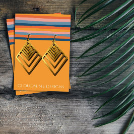 Rainbow Line Earring Necklace Jewelry Visning Card Visitkort