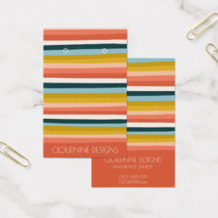 Rainbow Line Earring Necklace Jewelry Visning Card Visitkort