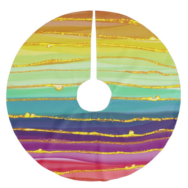 Rainbow linjer: abstraktens lyxsammansättning. julgransmatta borstad polyester (Framsidan)