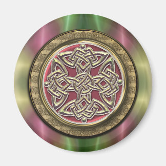 Rainbow Ljus Guld Stone Celtic Shield Knot Magnet