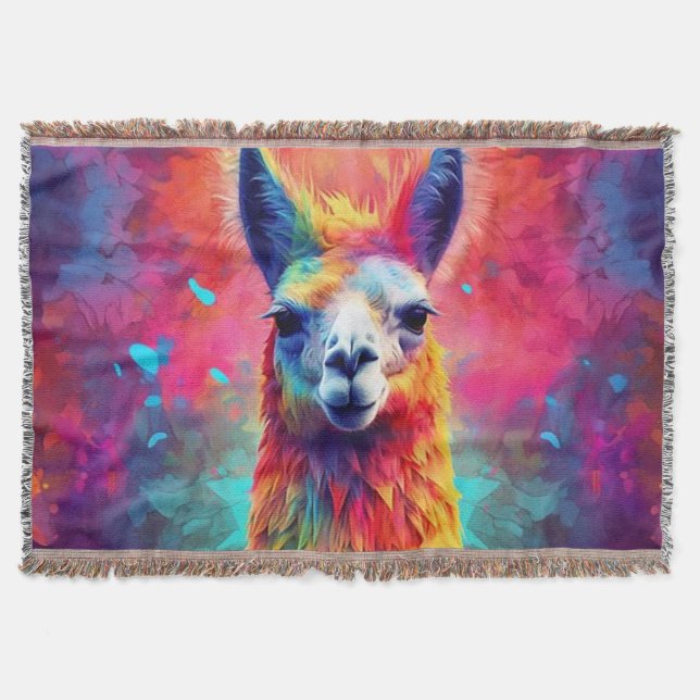 Rainbow Llama Filt (Framsidan)
