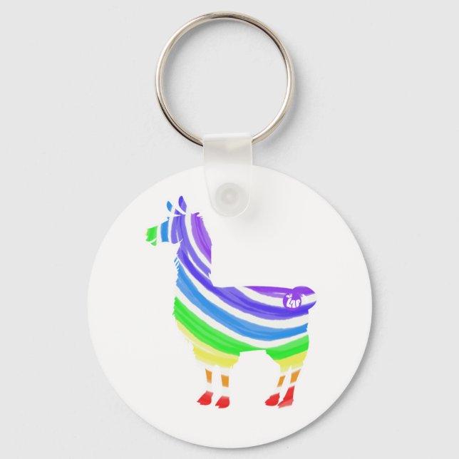 Rainbow Llama Keychain Nyckelring (Framsida)
