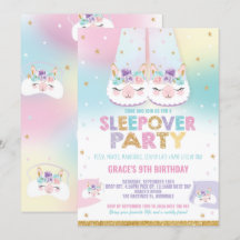 Rainbow Llama Sleepover Födelsedagsfest Pajama