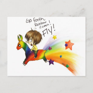 Rainbow Llama Vykort
