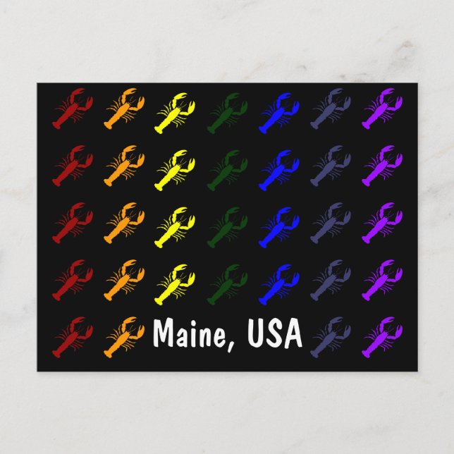 Rainbow Lobster Maine vycard Vykort (Framsida)