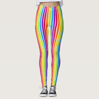 Rainbow Lodrät Rand Bright Colorful Colorful Leggings