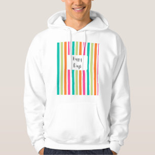 Rainbow lodrät rand färglös multifärgad hoodie