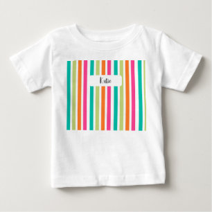 Rainbow lodrät rand färglös multifärgad t shirt