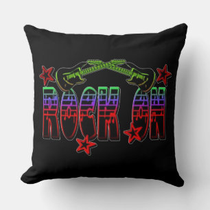 Rainbow Logotyp Sten på gitarrer och stjärnor Kudde