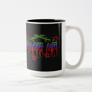 Rainbow Logotyp Sten på gitarrer och stjärnor Mugg