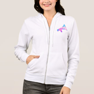 Rainbow Logotyp Zippered Hoodie - Kvinnors passand T Shirt