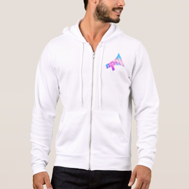 Rainbow Logotyp Zippered Hoodie T Shirt (Framsida)